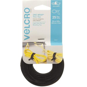 VELCRO Brand ONE WRAP Thin Ties 8 x 1/2-Inch 25 Count