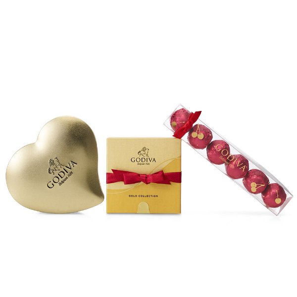 Valentine's Day Chocolate Novelties Gift Set with Collectors' Edition Heart Tin