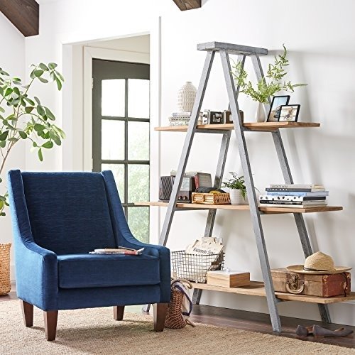 Bryson A-Frame Bookcase Shelf Stand, 70.7"W, Wood and Iron