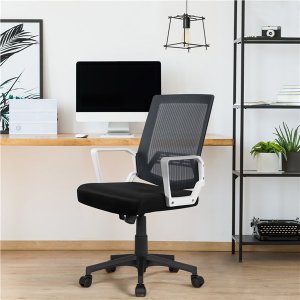 Easyfashion Mid-Back Mesh Office Chair Ergonomic Computer Chair Gray