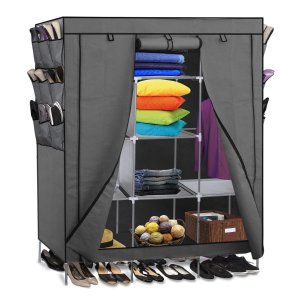 69" Portable Closet Storage Organizer Clothes Wardrobe Shoe Rack with Shelves