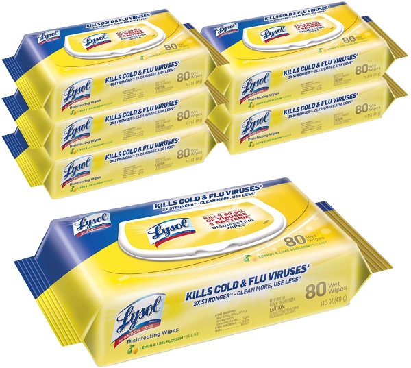 Lysol 消毒湿巾6连包80片 共480张