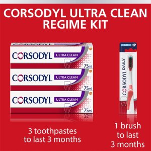 Corsodyl 漱口水、牙膏促销 英国牙医推荐 美白去污渍