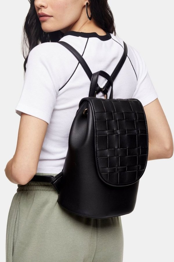 WEAVE Black Flap Backpack