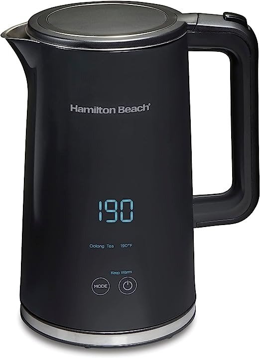 Digital Temperature Control Electric Tea Kettle, Hot Water Boiler & Heater 1.7L, 5 Preset Modes + Keep Warm, Fast Boil 1500 Watts, BPA Free, Cool-Touch Exterior, Black (41033)