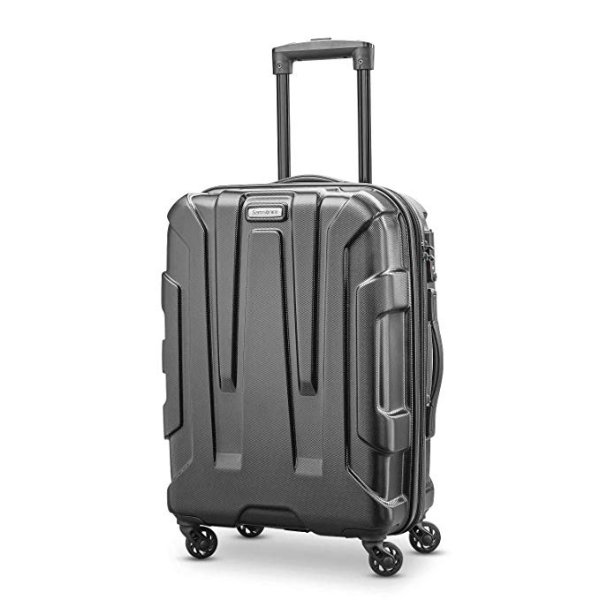 Centric Expandable Hardside Carry On Luggage with Spinner Wheels, 20 Inch, Black