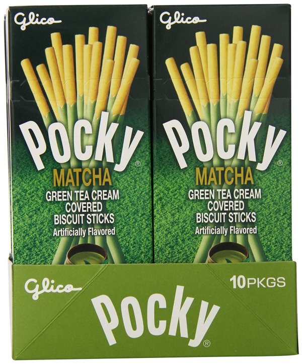 Pocky Matcha Green Tea Cream Covered Biscuit Sticks, 1.41 Ounce (Pack of 10)