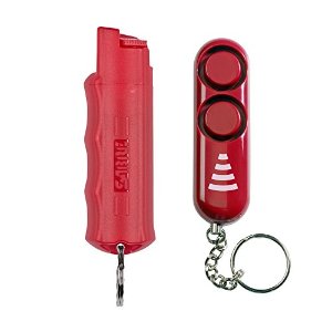 SABRE Personal Safety Kit – Keychain Pepper Spray (Police Strength with 25 Bursts, up to 5x other Brands) + LOUD 120 dB Keychain Personal Alarm Audible 600 Feet (185 m) Away @ Amazon