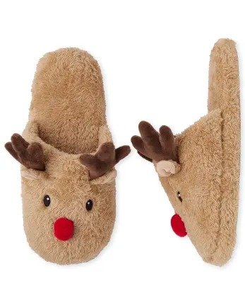 Unisex Adult Christmas Matching Family Reindeer Slippers | The Children's Place