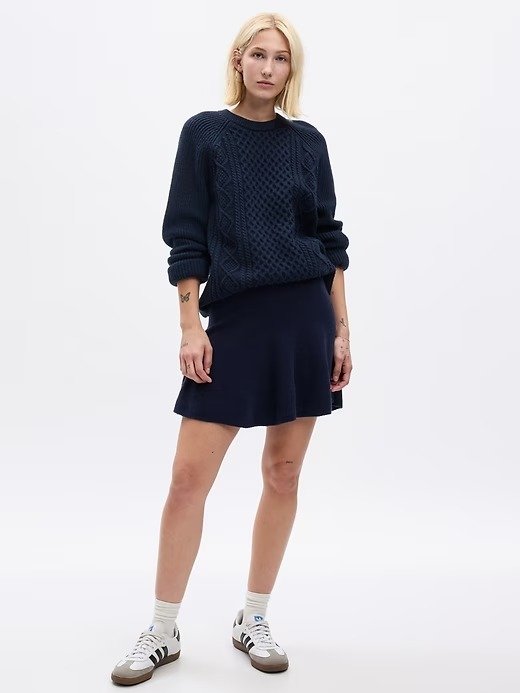 CashSoft Rib Mini Sweater Skirt