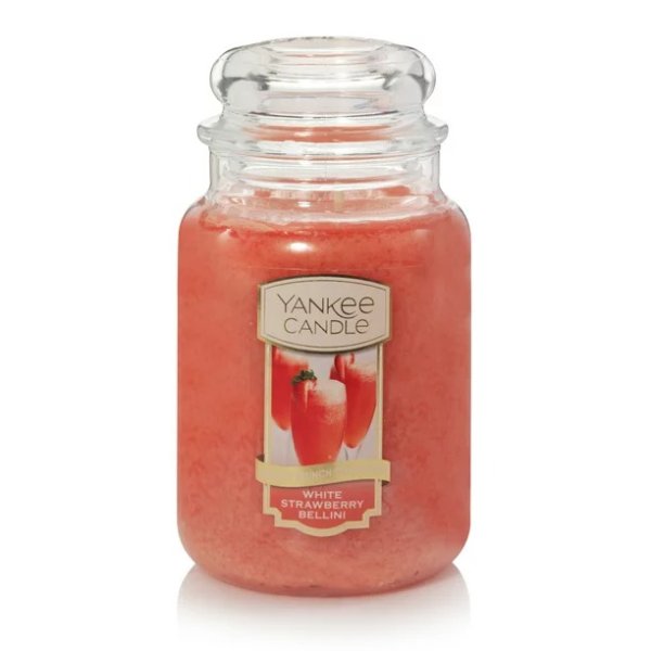 Sunday Brunch Collection by Yankee Candle Large Jar Scented Candle, White Strawberry Bellini