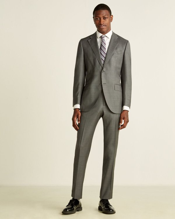 Two-Piece Grey Tic Wool Suit