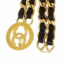Vintage Chanel Gold Coco Mark belt