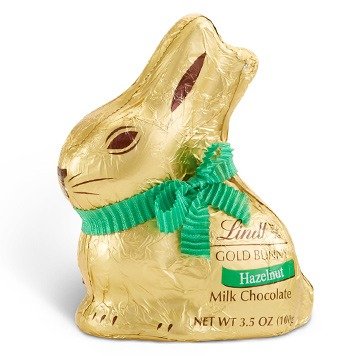 复活节兔兔形状榛仁牛奶巧克力