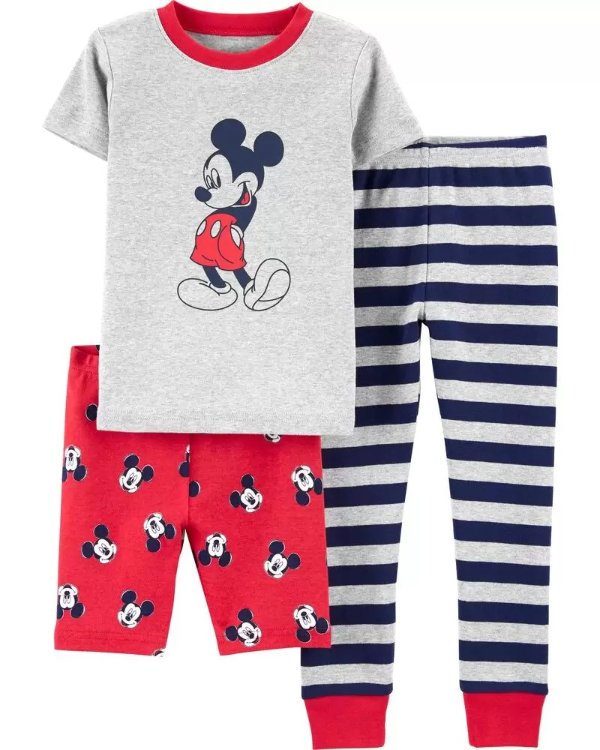 Mickey Mouse 3-Piece Cotton PJs