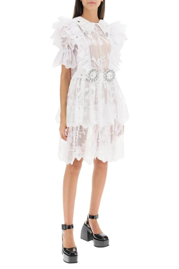 ruffled lace dress