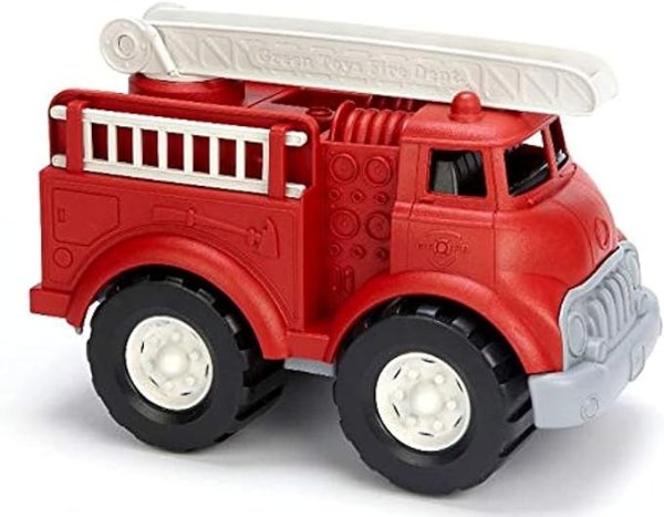Fire Truck, Red CB - Pretend Play, Motor Skills, Kids Toy Vehicle. No BPA, phthalates, PVC. Dishwasher Safe, Recycled Plastic, Made in USA.