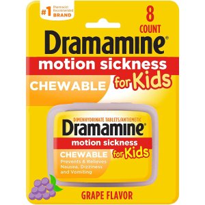 Dramamine儿童晕车药咀嚼片，葡萄味，8粒