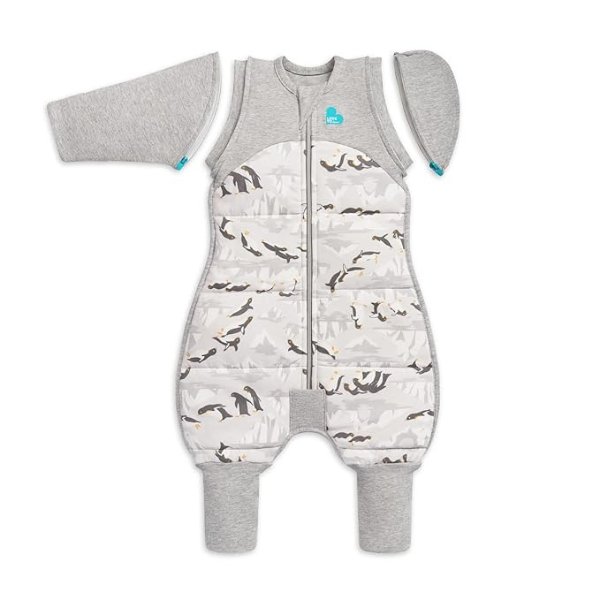 Swaddle UP Transition Suit Extra Warm 3.5 TOG, Grey, Medium, 8-13 lbs, Patented Zip-Off Wings & Self-Soothing Wings, Gently Help Baby Safely Transition from Being Swaddled to Arms Free