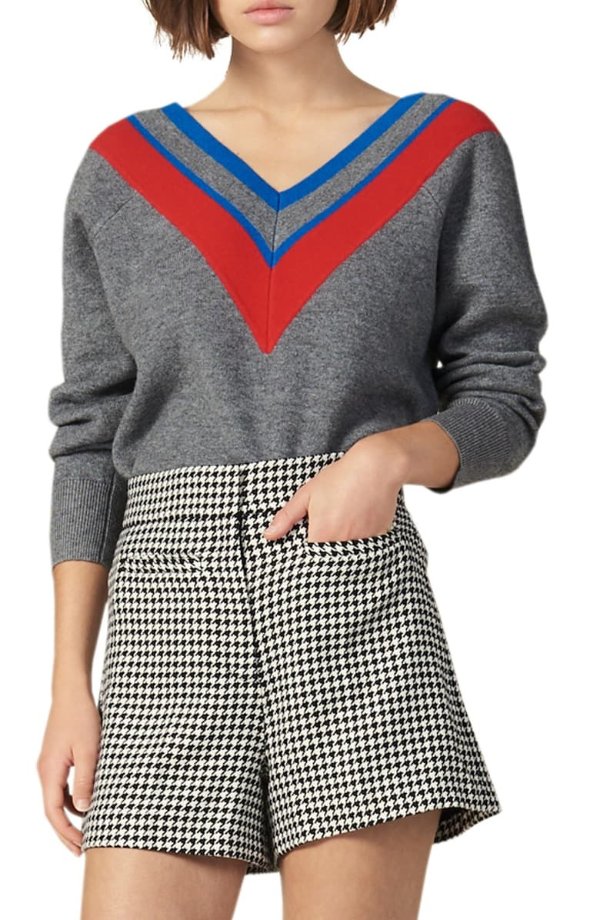 Stripey Varsity Stripe V-Neck Sweater