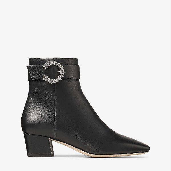 Myan crystal-embellished leather ankle boots