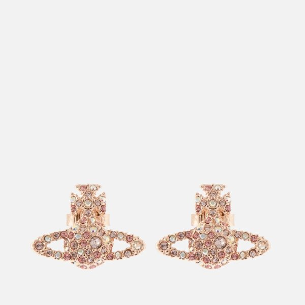 Women's Grace Bas Relief Stud Earrings - Pink Gold Rose
