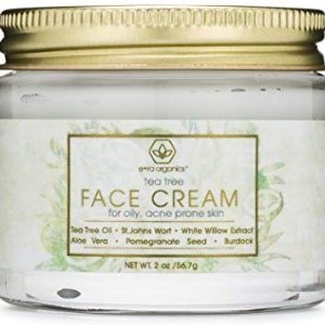 Tea Tree Oil Face Cream - For Oily, Acne Prone Skin 2oz Natural & Organic Facial Moisturizer with 7X Ingredients For Rosacea, Cystic Acne, Blackheads & Redness @ Amazon.com