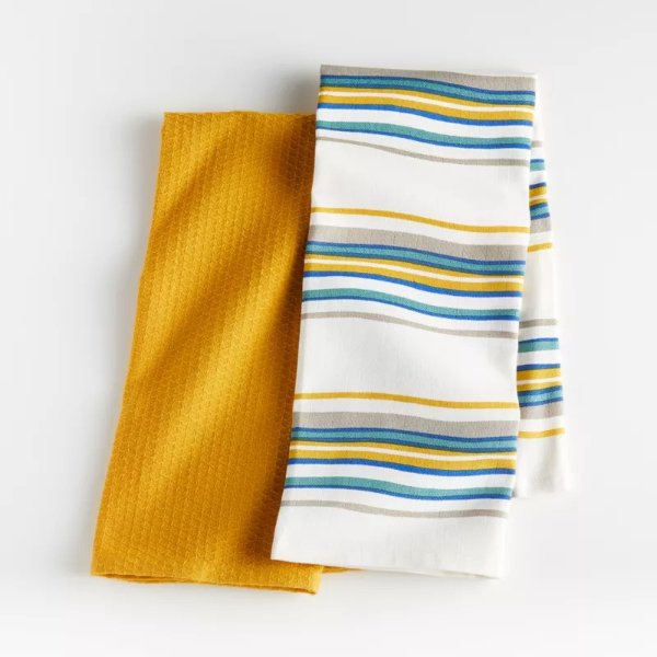 Mitzy Stripe Dish Towels, Set of 2 | Crate and Barrel