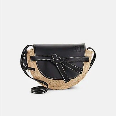 Gate Mini Leather & Straw Shoulder Bag