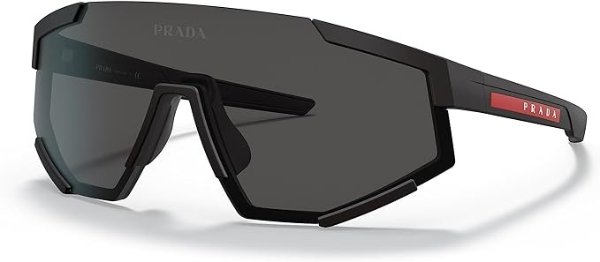 Linea Rossa Men's Round Fashion Sunglasses, Black Rubber/Dark Grey, One Size
