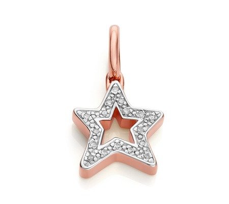 Alphabet Star Diamond Pendant Charm