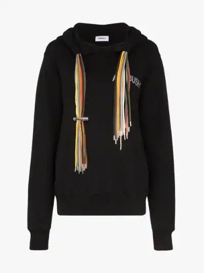 multicoloured cord cotton hoodie