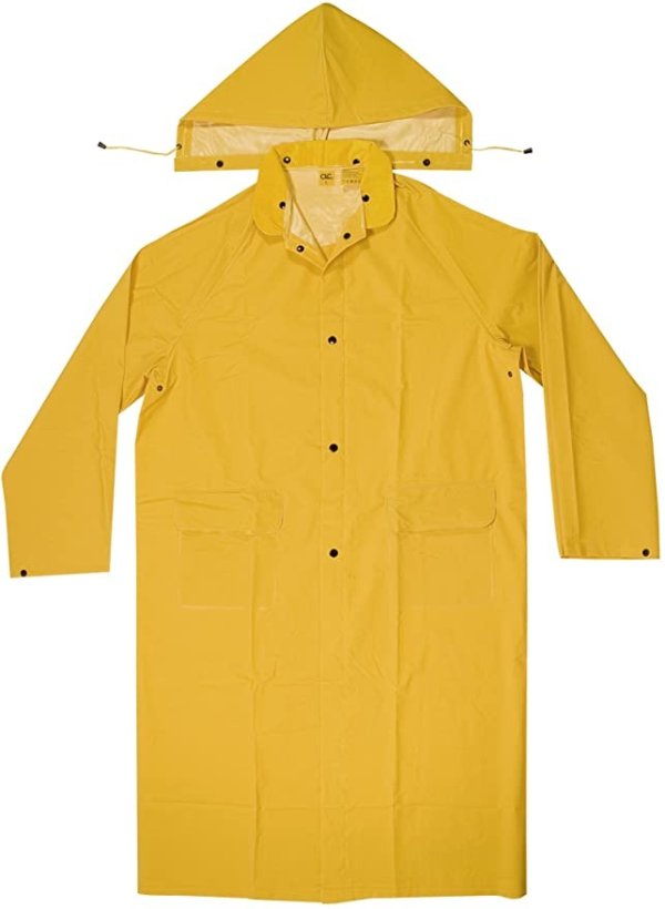 CLC Custom Leathercraft Rain Wear R105M .35 MM PVC Trench Coat, Medium,Yellow