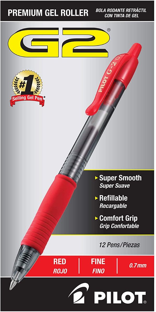 G2 Premium 红色凝胶中性笔，12支 0.7毫米