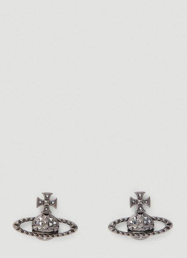 Mayfair Bas Relief Stud Earrings in Grey