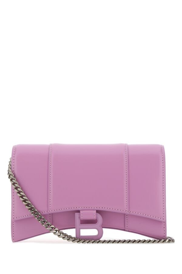 Lilac leather Hourglass clutch