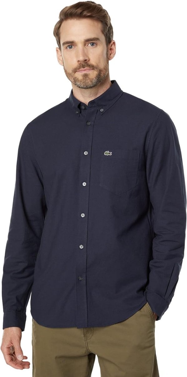 Men's Buttoned Collar Oxford Cotton Shirt