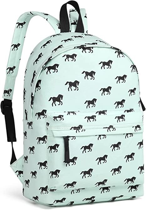 Horse Backpack for Girls, Youth Casual Backpack Lightweight Travel Schoolbag Elementary School Book Bag