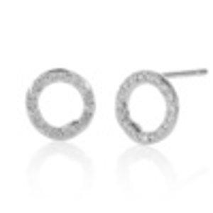 Riva Diamond Circle Stud Earrings in Sterling Silver with Diamond | Jewellery by Monica Vinader