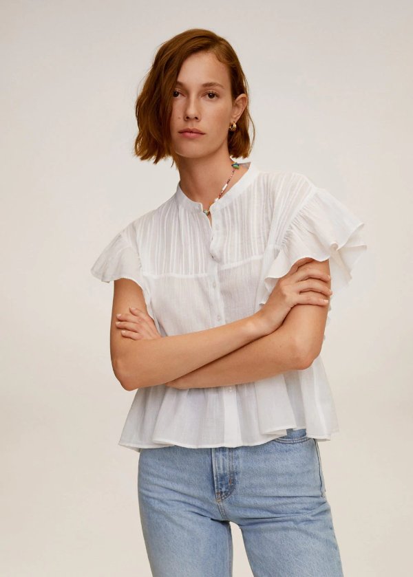 Ruffled sleeve blouse - Women | OUTLET USA