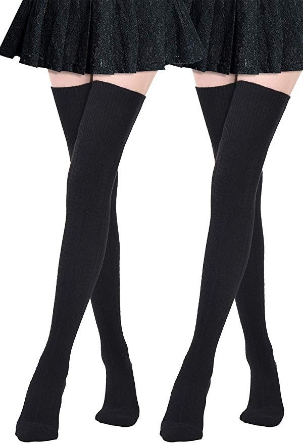 Extra Long Cotton Thigh High Socks Over the Knee High Boot Stockings Cotton Leg Warmers
