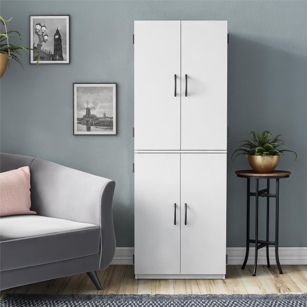 4-Door Storage Cabinet, Dove Gray