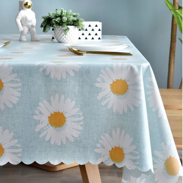 1pc Floral Pattern Tablecloth, Cartoon Polyester Decorative Table Cover For Dining Table