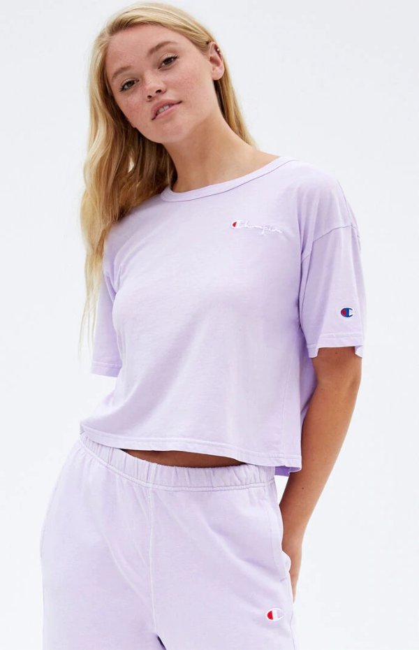 紫色logo T恤
