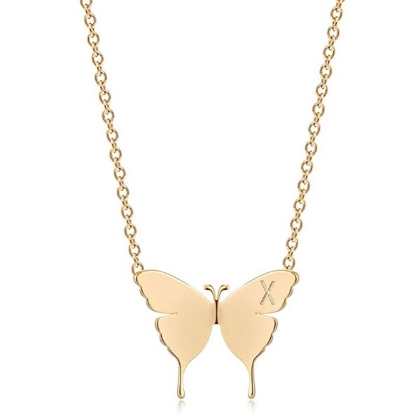 Mevecco 18K Gold Plated Butterfly Pendant Necklaces