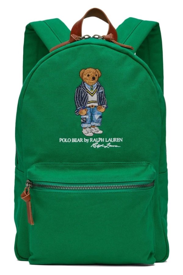 Green Polo Bear Backpack