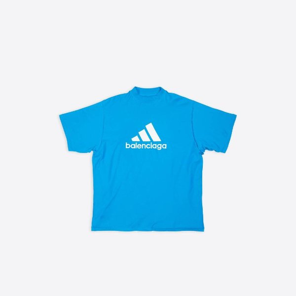 Men's Balenciaga / Adidas T-shirt Oversized in Blue