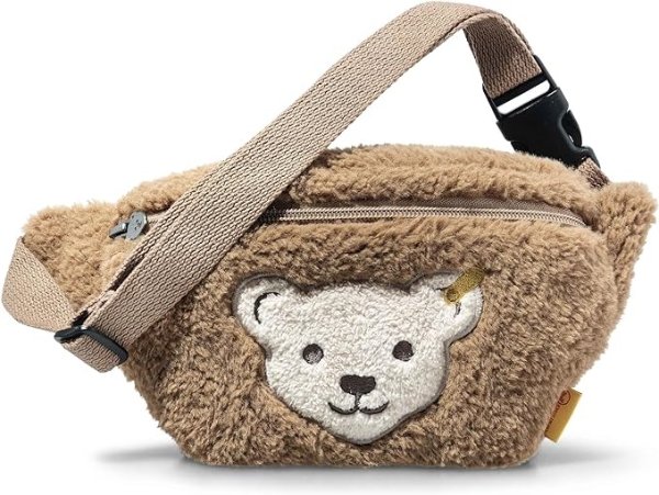 Belt Bag with Squeaker, Brown, Premium Plush Accessory, Small