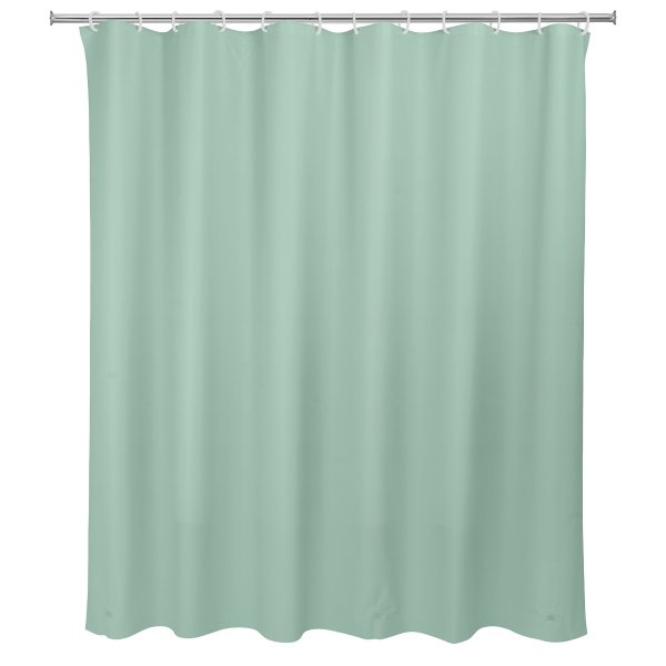 Basic Light Weight Thickness PEVA Solid Shower Curtain Liner, Weighted Magnetized Hem, Mint, 70" x 71"