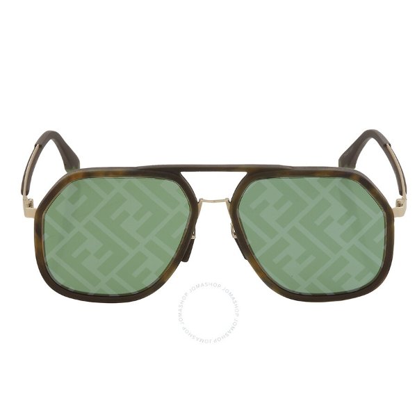 Green Mirror Navigator Men's Sunglasses FE40041U 52Q 55
